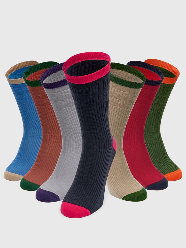 Men's Heel & Toe Multicolored HJ Softop Socks