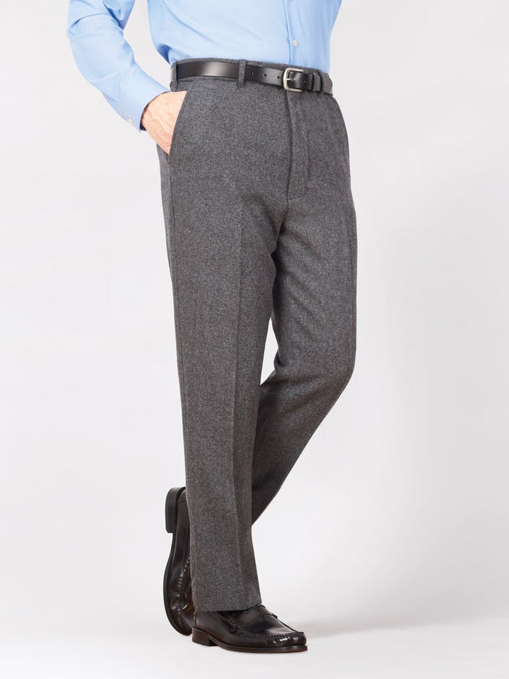 Men's Gray Wool & Cashmere Flannel Pants