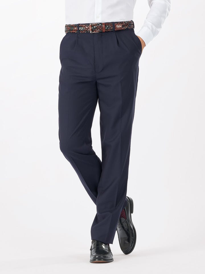 Men's Navy Super 100s Wool Pants