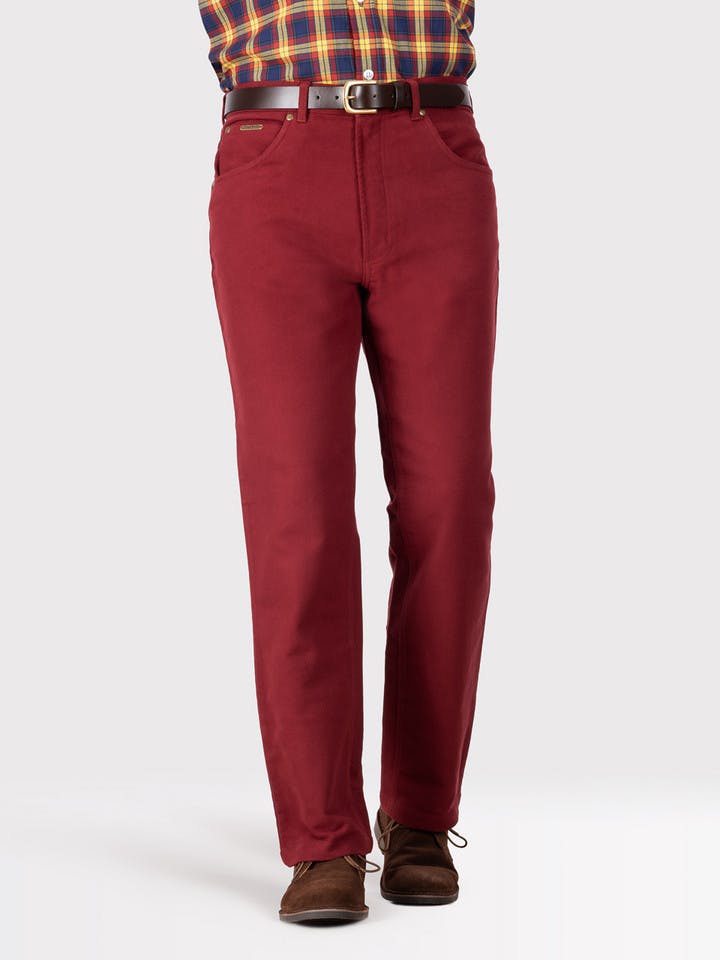 Men's Mulberry Red  Moleskin Jeans