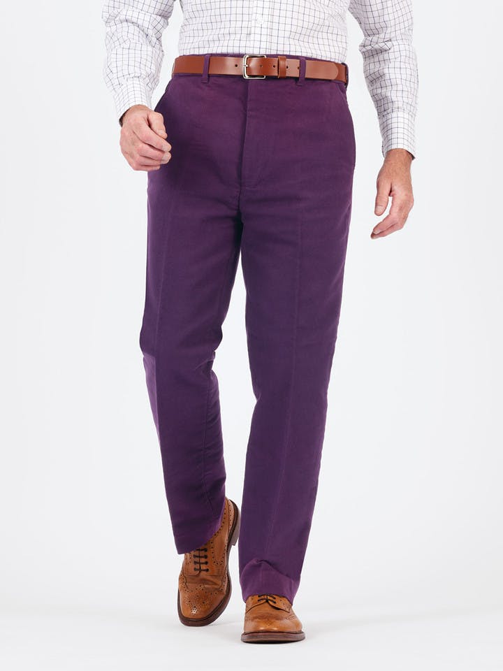 Men's Purple Brushed Cotton Pants