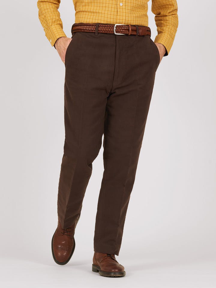 Image of Mens Chocolate Brown Moleskin Pants