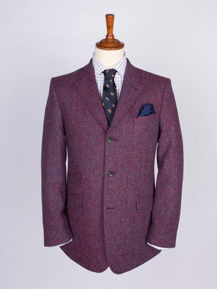 Image of Mens Burdock Purple Harris Tweed Jacket