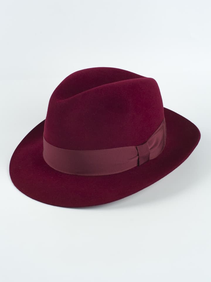 Burgundy Haydock Fur Felt Hat