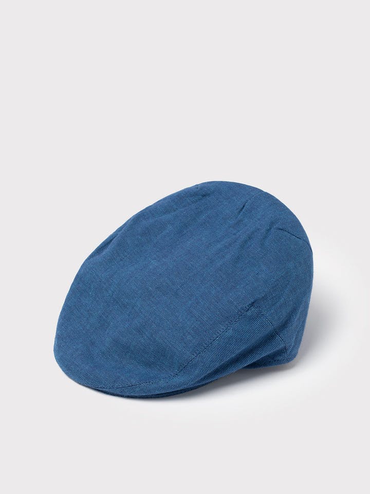 Blue Irish Linen Flat Cap