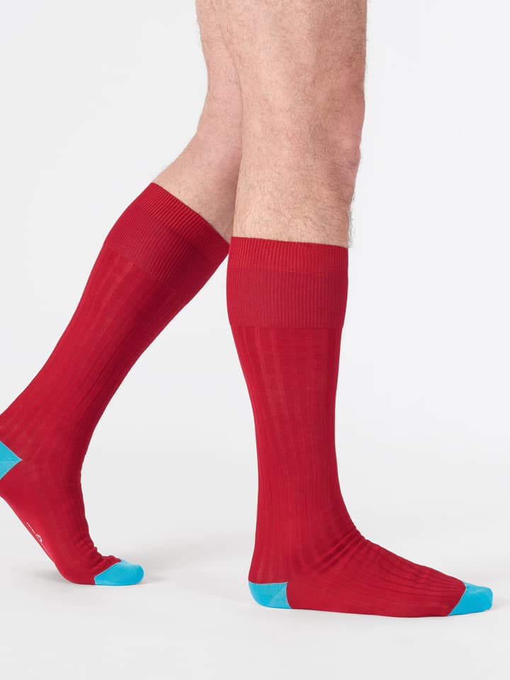 Red Colorful Knee High Socks