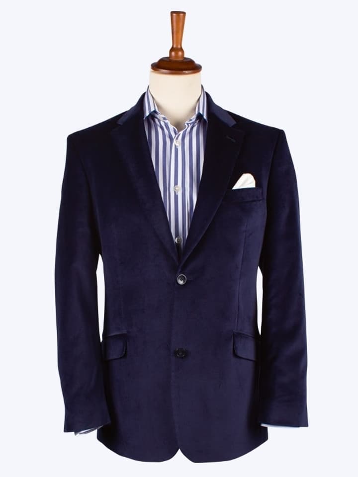 Navy Luxury Velvet Jacket