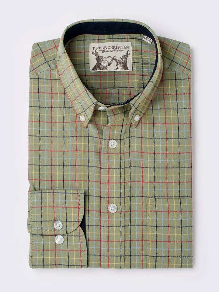 Men's Green Checked Cotton Shirt