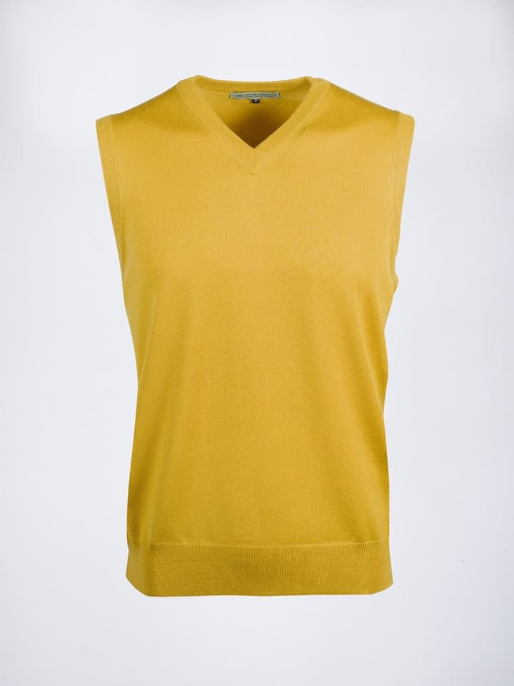 Men's Gold Yellow 100% Merino Wool Slipover