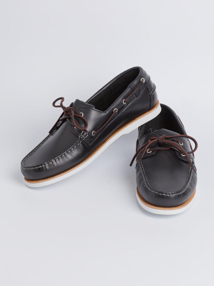 Navy Leather Boat Shoe