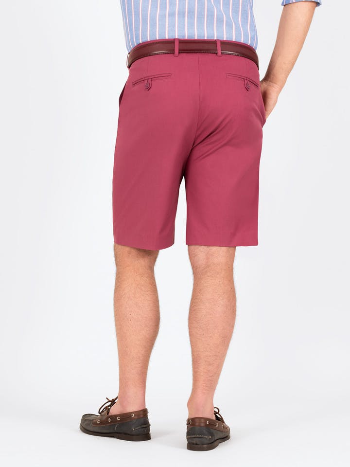 Men's Red Stretch Cotton Tailored Shorts