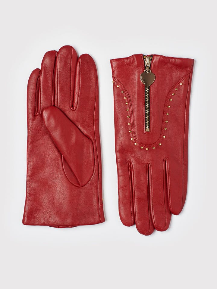 Dents Ladies Red Leather Gloves