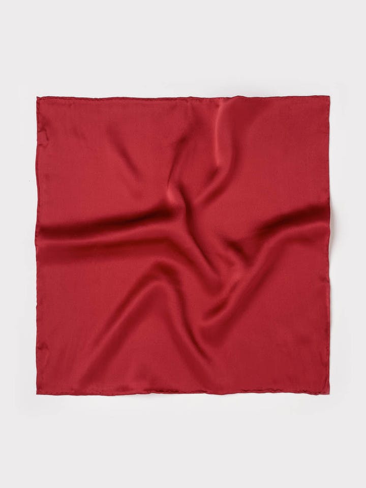 Men's Burgundy Red Silk Pocket Square
