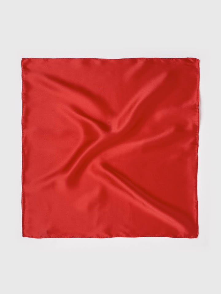 Men's Red Silk Pocket Square