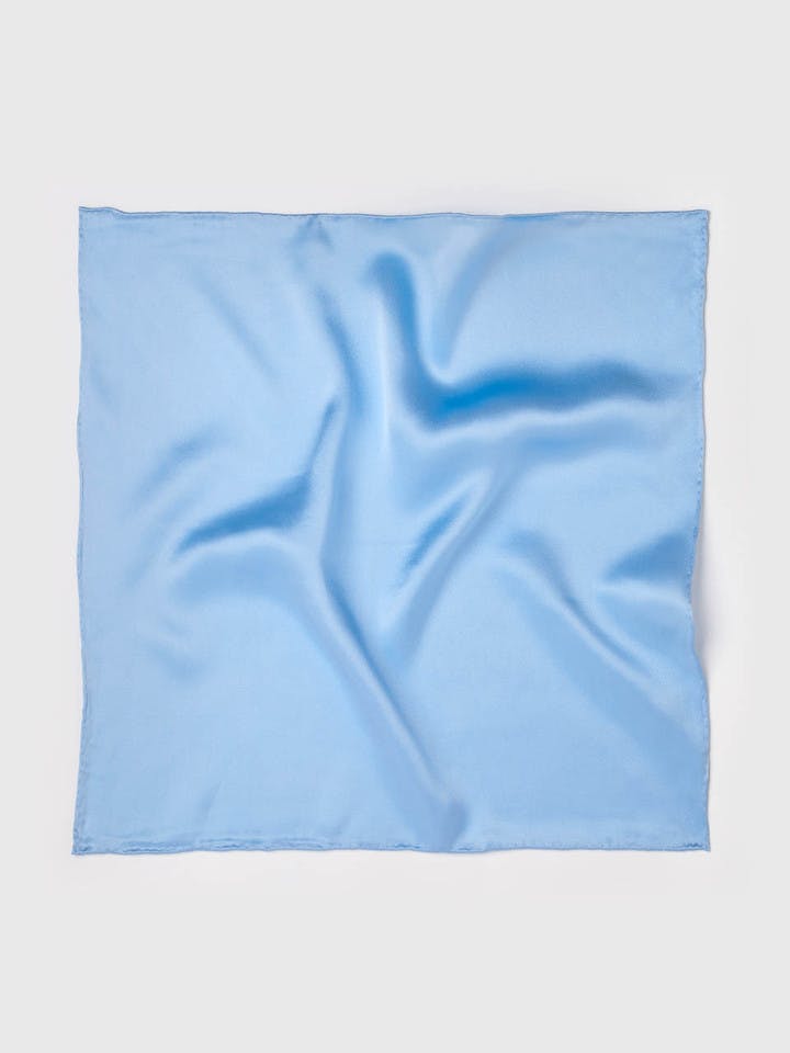 Men's Sky Blue Silk Pocket Square