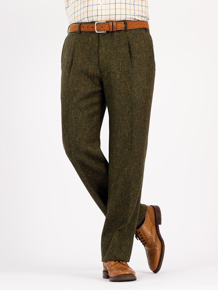 Men's Green Donegal Tweed Pants