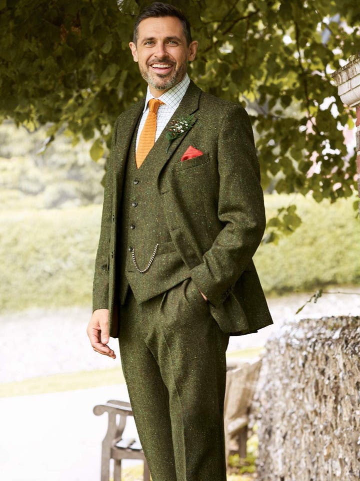 Green Donegal 3 piece suit Model