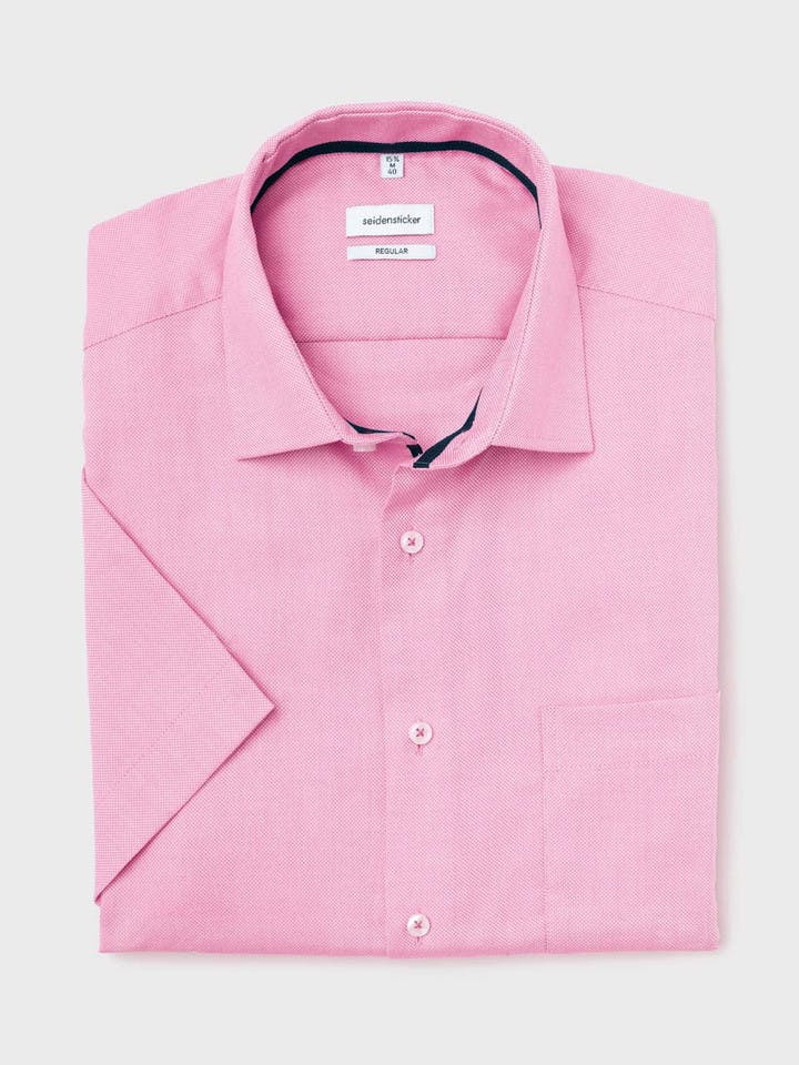 Pink Oxford Seidensticker Short Sleeve Shirt