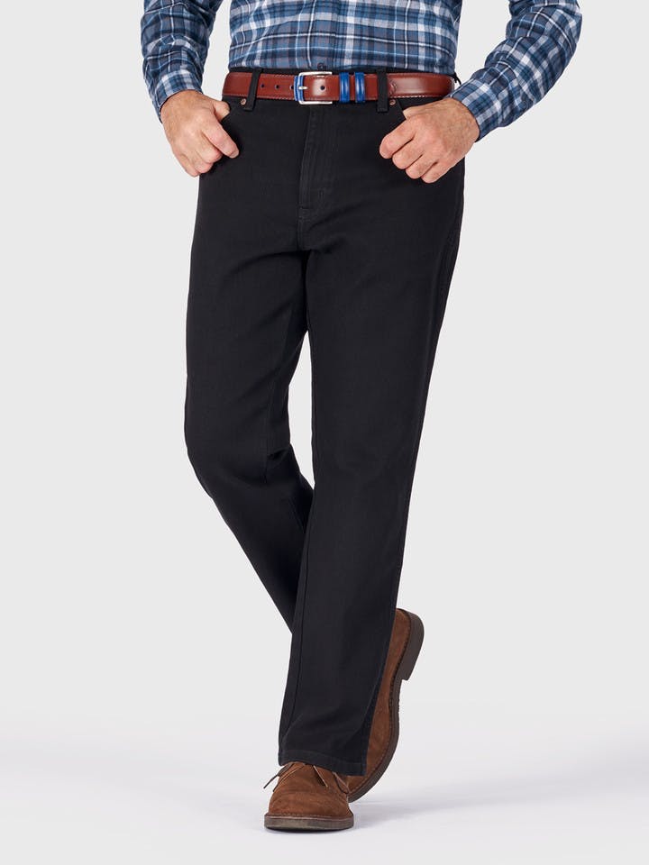 Men's Black Wrangler Texas Authentic Stretch Denim Jeans
