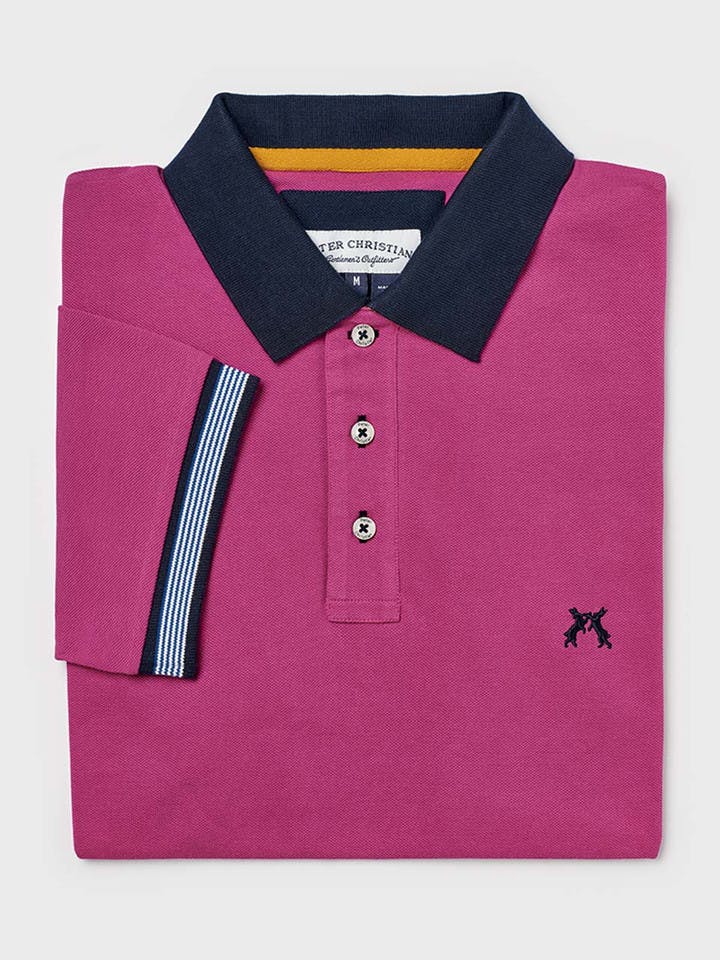 Men's Pink Pique Polo Shirt