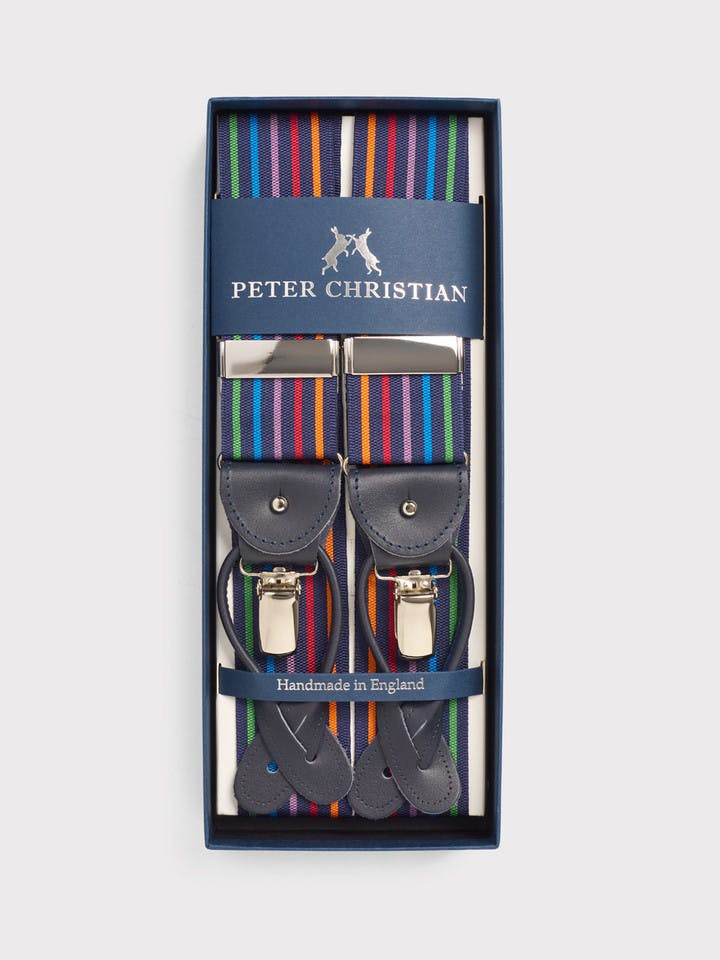 Multicolored Stripe Suspenders