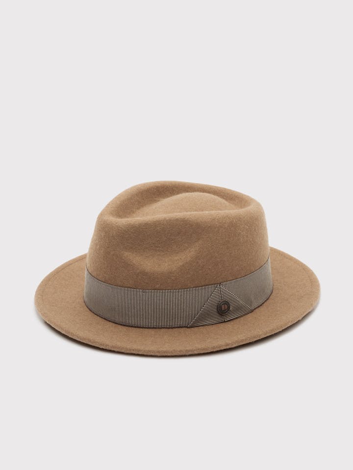 Camel Wool Blend Felt Hat