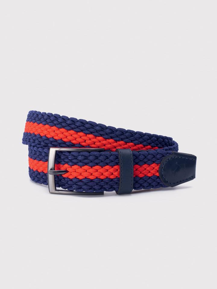 Blue and Red Stripe Woven Elastic Belt