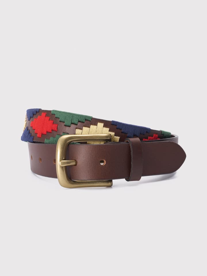 Red Leather Polo Belt Curled