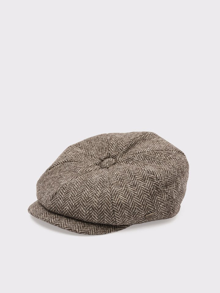 Undyed Wool Tweed Baker Boy Cap