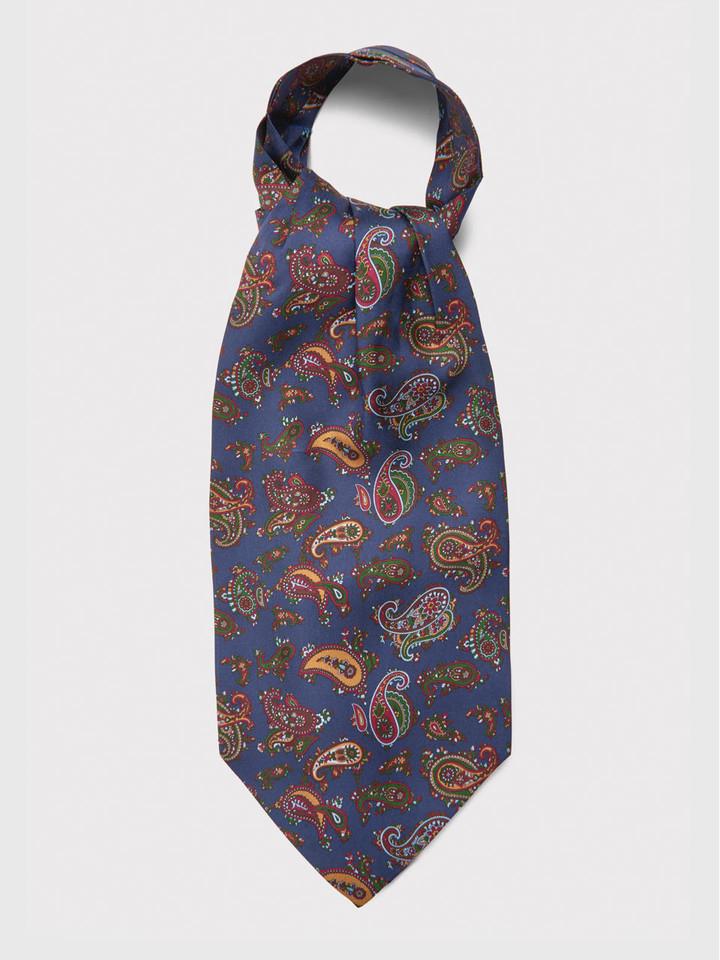 Navy Silk Paisley Cravat