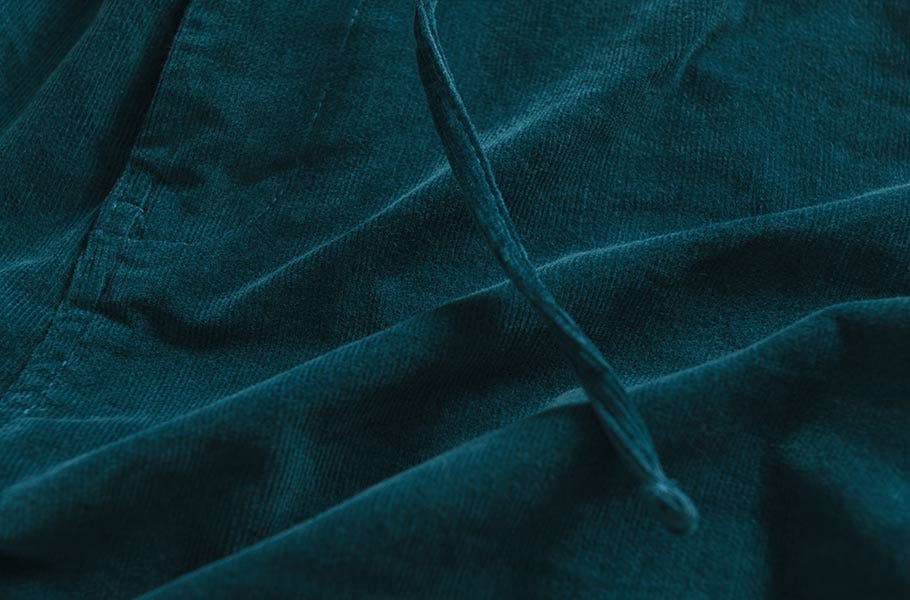 Men's Blue Corduroy Drawstring Pants Fabric