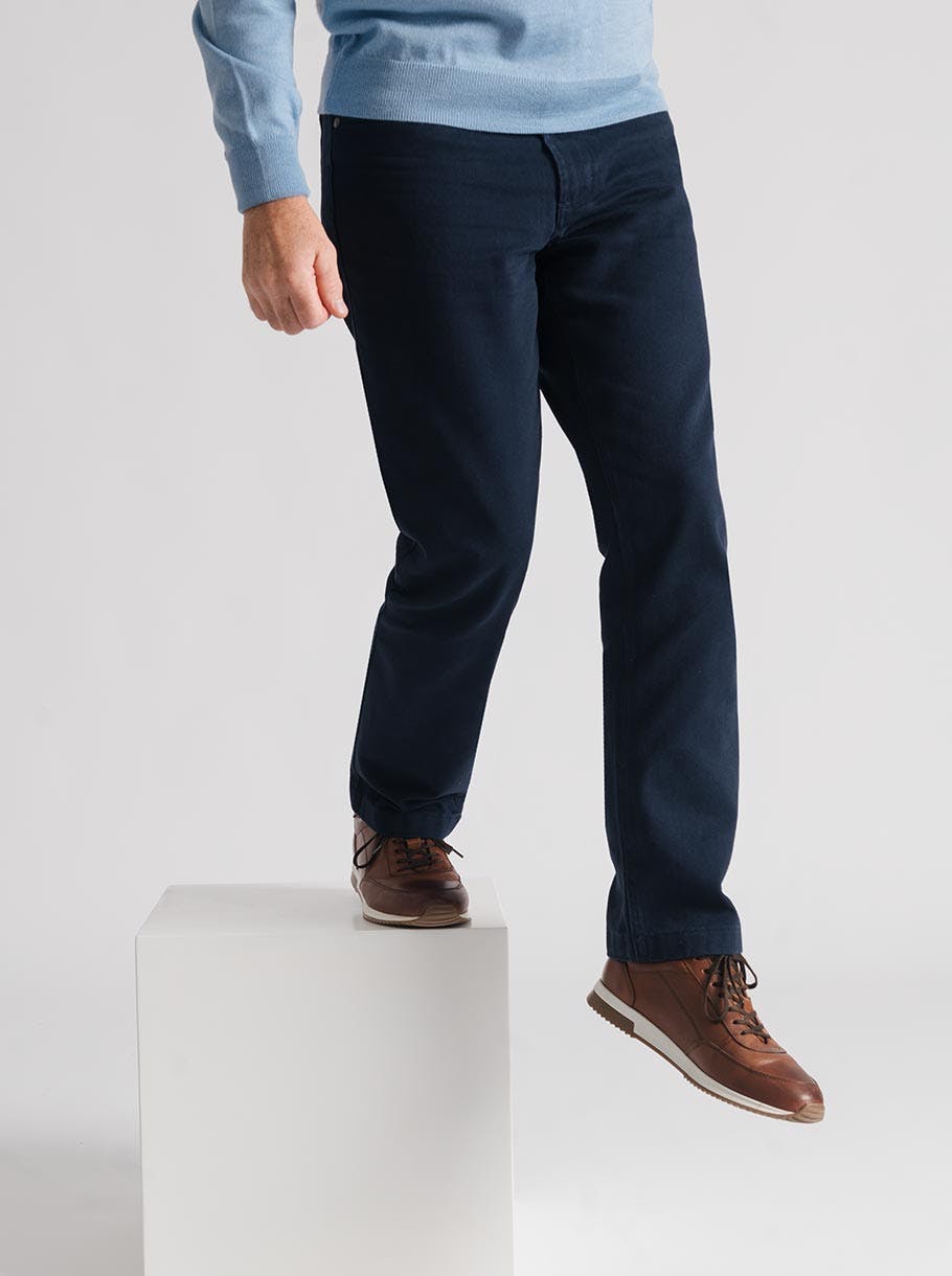 Men's Navy Blue Drill Jeans - Stepping Off