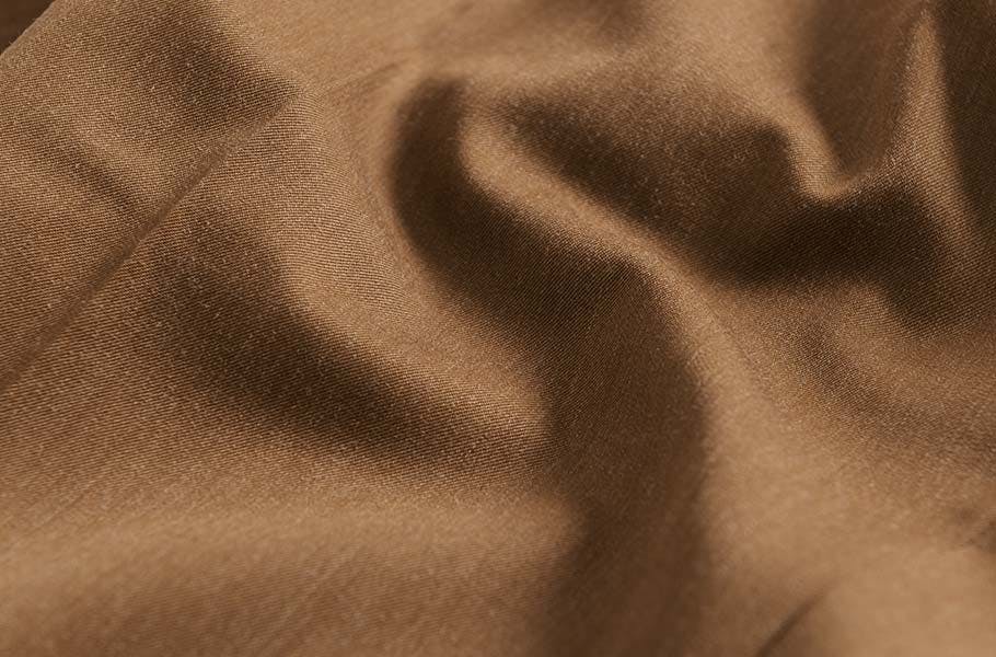 Men's Tan Brown Wool & Silk Pants Fabric